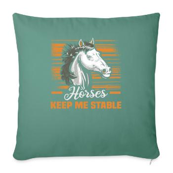 Reiter und Reitsport Design für Pferdeliebhaber - Sofakissenbezug 45 x 45 cm - Tanngrün - Vorne