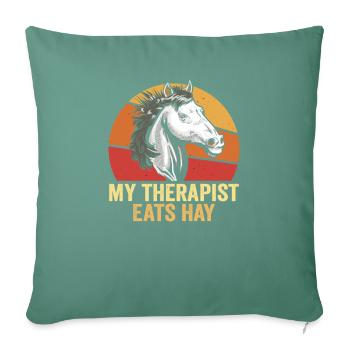 Design équestre et équestre pour les amoureux des chevaux - Housse de coussin décorative 45 x 45 cm - vert sapin - Devant
