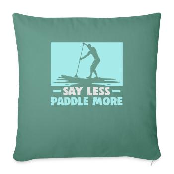 Sup Stand Up Paddle Design Sup Board Paddeln - Housse de coussin décorative 45 x 45 cm - vert sapin - Devant