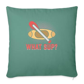 Sup Stand Up Paddle Design Sup Board Paddeln - Housse de coussin décorative 45 x 45 cm - vert sapin - Devant