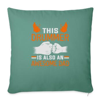 Batteur Professeur de musique de la fête des pères - Housse de coussin décorative 45 x 45 cm - vert sapin - Devant