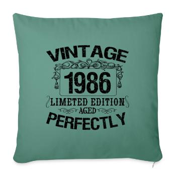 1986 Vintage | Limited edition 1986 aged perfectly - Sofa pillowcase 17,3'' x 17,3'' (45 x 45 cm) - cypress green - Front