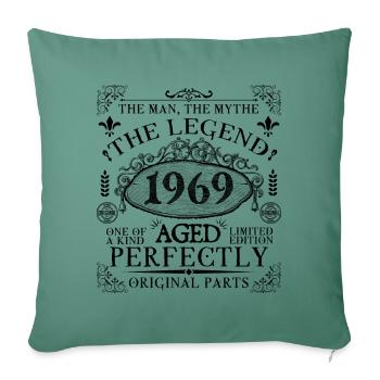 1969| The Legend since 1969 birthday - Sofa pillowcase 17,3'' x 17,3'' (45 x 45 cm) - cypress green - Front