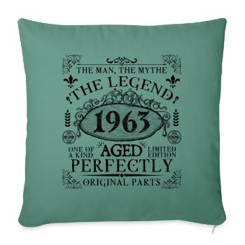 1963 | The Legend since 1963 birthday - Sofa pillowcase 17,3'' x 17,3'' (45 x 45 cm) - cypress green - Front