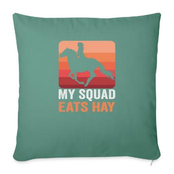 Design équestre et équestre pour les amoureux des chevaux - Housse de coussin décorative 45 x 45 cm - vert sapin - Devant