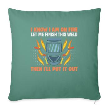 Conception de slogan de soudeur pour les métallurgistes - Housse de coussin décorative 45 x 45 cm - vert sapin - Devant