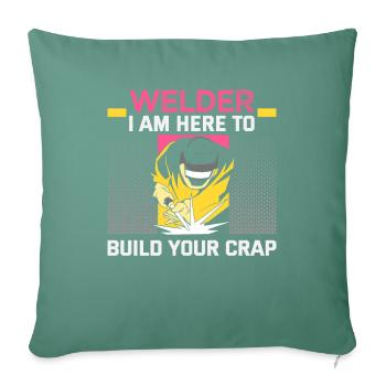 Conception de slogan de soudeur pour les métallurgistes - Housse de coussin décorative 45 x 45 cm - vert sapin - Devant