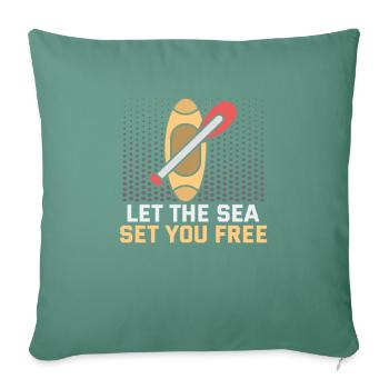 Sup Stand Up Paddle Design Sup Board Paddeln - Housse de coussin décorative 45 x 45 cm - vert sapin - Devant