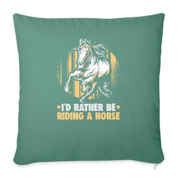 Design équestre et équestre pour les amoureux des chevaux - Housse de coussin décorative 45 x 45 cm - vert sapin - Devant