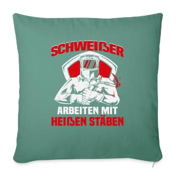 Conception de slogan de soudeur pour les métallurgistes - Housse de coussin décorative 45 x 45 cm - vert sapin - Devant