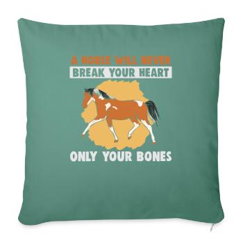 Design équestre et équestre pour les amoureux des chevaux - Housse de coussin décorative 45 x 45 cm - vert sapin - Devant