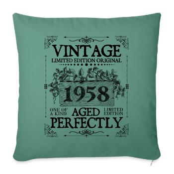 1958| Vintage Perfekt gereift seit 1958 Geburtstag - Sofakissenbezug 45 x 45 cm - Tanngrün - Vorne