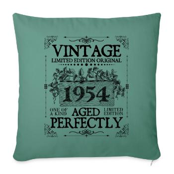1954 | Vintage Perfekt gealtert seit 1954 Geburtstag - Sofakissenbezug 45 x 45 cm - Tanngrün - Vorne
