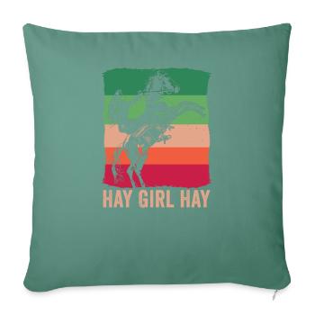 Design équestre et équestre pour les amoureux des chevaux - Housse de coussin décorative 45 x 45 cm - vert sapin - Devant