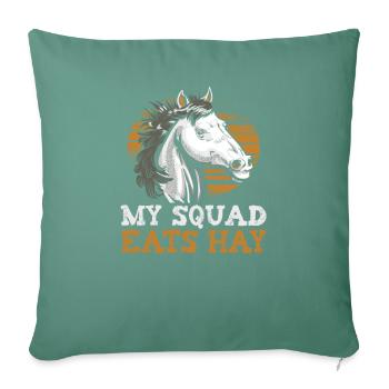 Design équestre et équestre pour les amoureux des chevaux - Housse de coussin décorative 45 x 45 cm - vert sapin - Devant