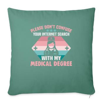 Infirmière Infirmière Infirmière - Housse de coussin décorative 45 x 45 cm - vert sapin - Devant