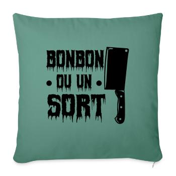 Des bonbons ou un sort - Housse de coussin décorative 45 x 45 cm - vert sapin - Devant