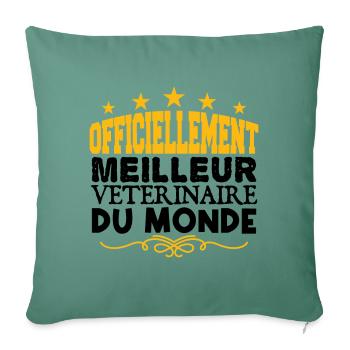 Vétérinaire | le Meilleur Vétérinaire cadeau Vétér - Housse de coussin décorative 45 x 45 cm - vert sapin - Devant