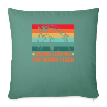 Design équestre et équestre pour les amoureux des chevaux - Housse de coussin décorative 45 x 45 cm - vert sapin - Devant