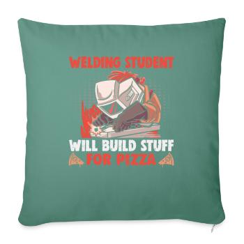Conception de slogan de soudeur pour les métallurgistes - Housse de coussin décorative 45 x 45 cm - vert sapin - Devant