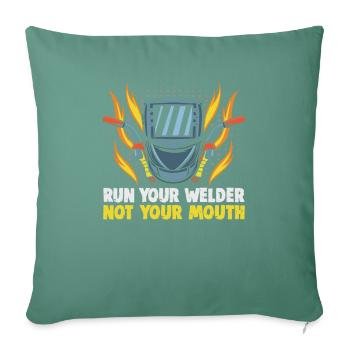 Conception de slogan de soudeur pour les métallurgistes - Housse de coussin décorative 45 x 45 cm - vert sapin - Devant