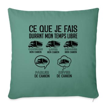 Chauffeur de camion Chauffeur de camion Chauffeur - Housse de coussin décorative 45 x 45 cm - vert sapin - Devant