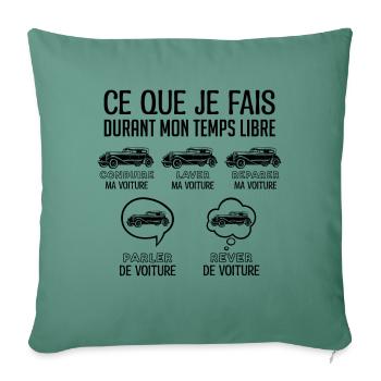 Voiture cadeau pour fan de voiture | Voiture vinta - Housse de coussin décorative 45 x 45 cm - vert sapin - Devant