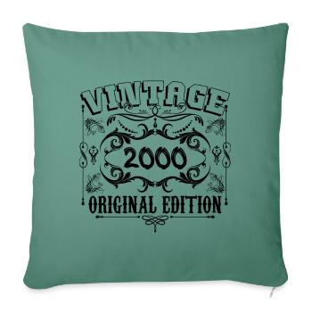 2000 | Vintage Aged Original 2000 Geburtstagsgeschenk - Sofakissenbezug 45 x 45 cm - Tanngrün - Vorne