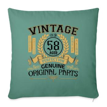 Vintage 58 ans - cadeau d’anniversaire 58 ans !!! - Housse de coussin décorative 45 x 45 cm - vert sapin - Devant