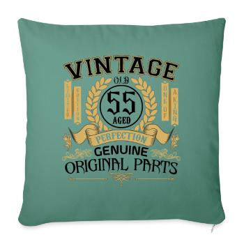 Vintage 55 years - birthday gift 55 years !!! - Sofa pillowcase 17,3'' x 17,3'' (45 x 45 cm) - cypress green - Front