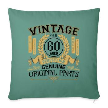 Jahrgang 60 Jahre - Geburtstagsgeschenk 60 Jahre !!! - Sofakissenbezug 45 x 45 cm - Tanngrün - Vorne