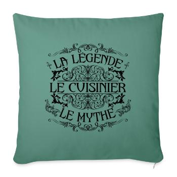 Cuisinier | la légende Cuisinier le mythe - Housse de coussin décorative 45 x 45 cm - vert sapin - Devant
