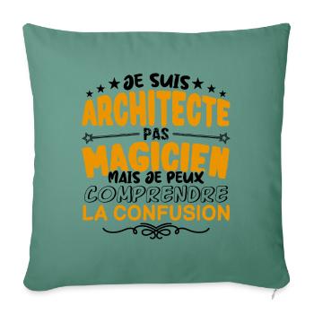 Architecte pas Magicien | le Meilleur Architecte - Housse de coussin décorative 45 x 45 cm - vert sapin - Devant