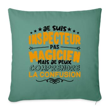 Inspecteur pas Magicien | le Meilleur Inspecteur - Housse de coussin décorative 45 x 45 cm - vert sapin - Devant