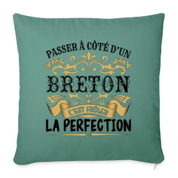 Breton | le Meilleur cadeau Breton - Housse de coussin décorative 45 x 45 cm - vert sapin - Devant