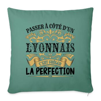 Lyonnais | le Meilleur cadeau Lyonnais - Housse de coussin décorative 45 x 45 cm - vert sapin - Devant