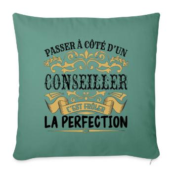 Conseiller | le Meilleur cadeau Conseiller - Housse de coussin décorative 45 x 45 cm - vert sapin - Devant