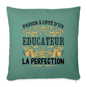 Educateur | le Meilleur cadeau Educateur - Housse de coussin décorative 45 x 45 cm - vert sapin - Devant