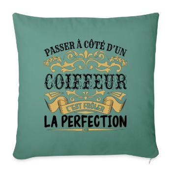 Coiffeur | le Meilleur cadeau Coiffeur - Housse de coussin décorative 45 x 45 cm - vert sapin - Devant