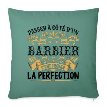 Barbier | le Meilleur cadeau Barbier - Housse de coussin décorative 45 x 45 cm - vert sapin - Devant