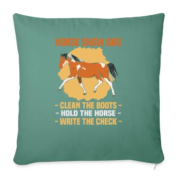Design équestre et équestre pour les amoureux des chevaux - Housse de coussin décorative 45 x 45 cm - vert sapin - Devant