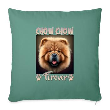Chien disant Chow Chow pour les amoureux des chiens - Housse de coussin décorative 45 x 45 cm - vert sapin - Devant