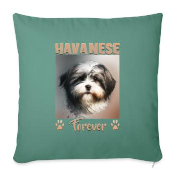 Hunde Spruch Havaneser Design für Hundeliebhaber - Sofakissenbezug 45 x 45 cm - Tanngrün - Vorne