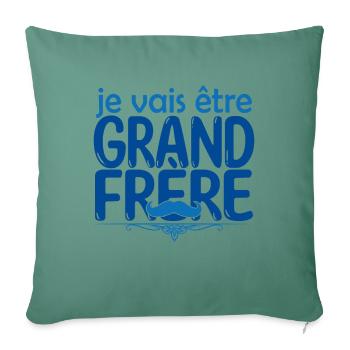 grand frère Bientôt grand-frère futur grand frère - Housse de coussin décorative 45 x 45 cm - vert sapin - Devant
