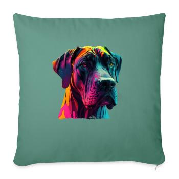 Chien disant Dogue allemand pour les amoureux des chiens - Housse de coussin décorative 45 x 45 cm - vert sapin - Devant