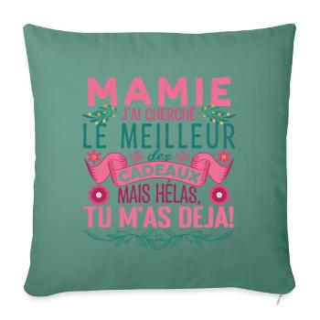 Mamie la meilleure Grand-mère fête des mères Mamie - Housse de coussin décorative 45 x 45 cm - vert sapin - Devant