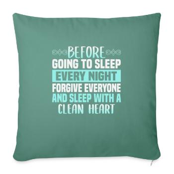 Le verset du Coran cite des textes musulmans du Ramadan - Housse de coussin décorative 45 x 45 cm - vert sapin - Devant
