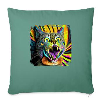 Amoureux des chats Cool Cat Design Cat Mama - Housse de coussin décorative 45 x 45 cm - vert sapin - Devant