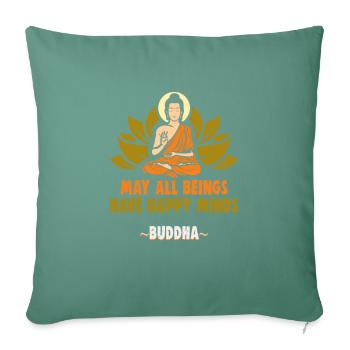 Méditation bouddhiste Bouddhisme Zen Bouddha Bouddhisme et Yoga - Housse de coussin décorative 45 x 45 cm - vert sapin - Devant