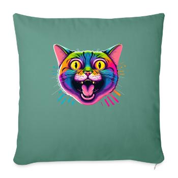 Amoureux des chats Cool Cat Design Cat Mama - Housse de coussin décorative 45 x 45 cm - vert sapin - Devant